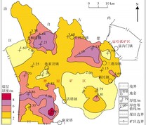 神府矿区 5-2 煤层厚度分布