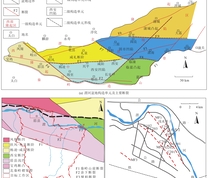 研究区构造、断裂分布与采样地热井分布