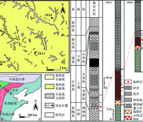 汾西区域地理位置及剖面钻孔柱状图
(a) 华北克拉通区域构造；(b) 研究区地质图；(c)剖面钻孔柱状图