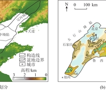 渤海湾盆地构造单元划分及沉积层厚度[,]