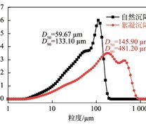 自然沉降和絮凝沉降所得絮凝体粒度分布