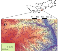 研究区位置与等高线地形