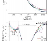 不同Na含量下的煤热解过程TG及DTG曲线