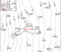 研究区位置及山西组顶部构造等值线