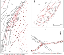 研究区地质构造及采样点分布