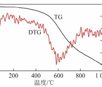 椰壳炭化料失重和失重速率曲线